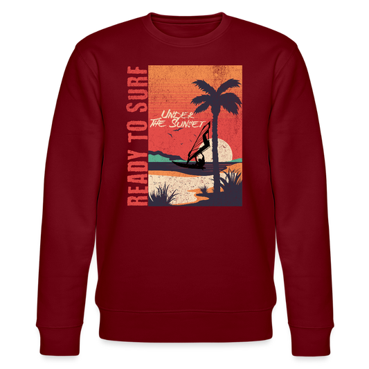 Männer Bio-Sweatshirt ready to surf - Burgunderrot