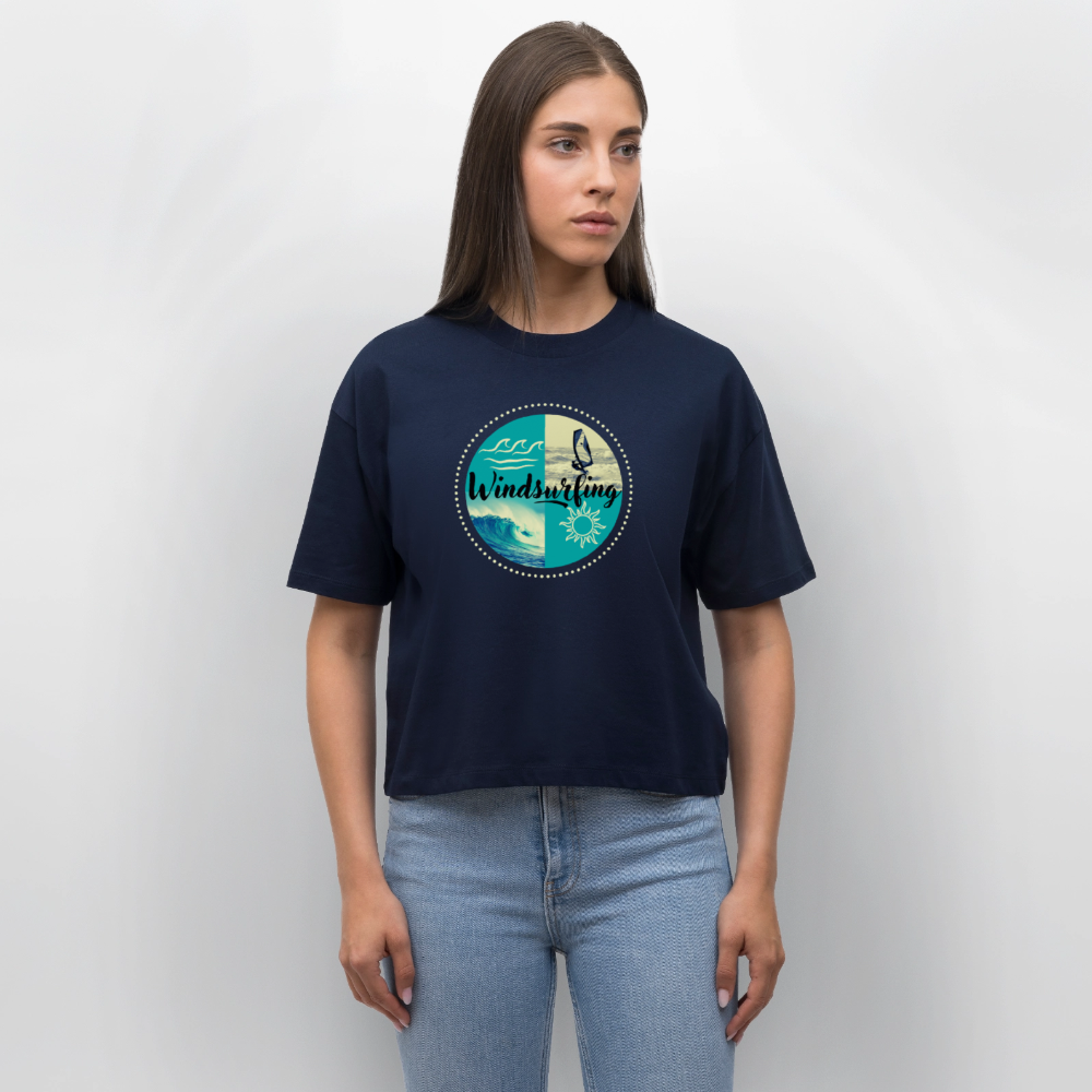 Frauen Boxy Bio-T-Shirt -ocean- - Navy