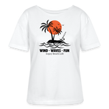 Relaxed Rundhals Frauen Bio-T-Shirt -enjoy life- - Weiß