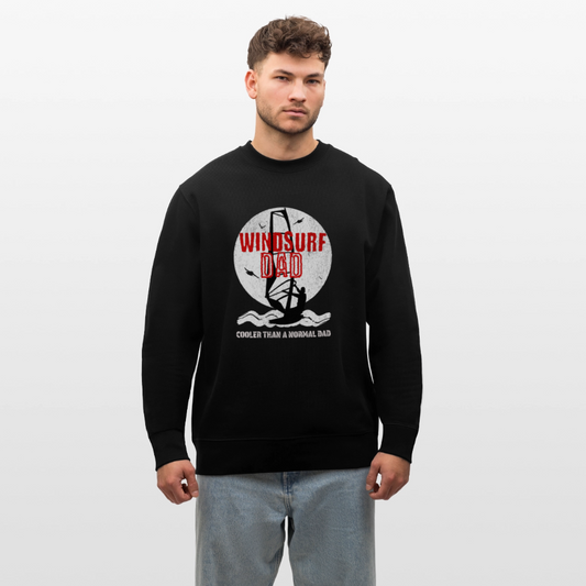 Männer Bio-Sweatshirt -windsurf dad- - Schwarz