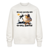Unisex Oversize Bio Pullover -ich will surfen- - OFF WHITE