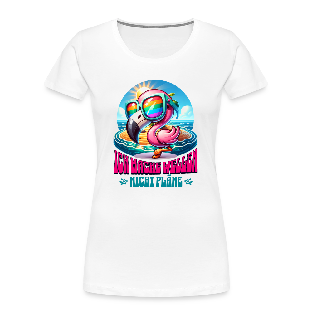 Frauen Premium Bio T-Shirt -flamingo- - Weiß