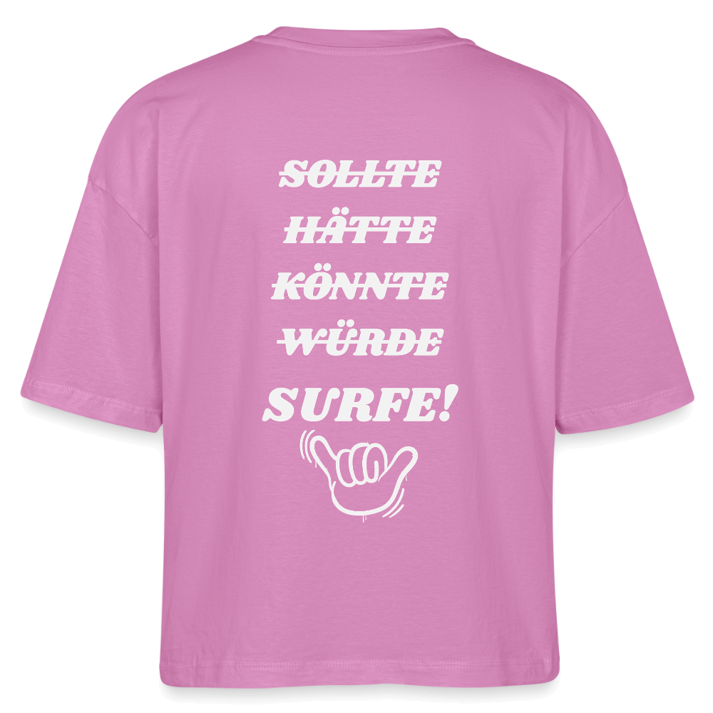 Frauen Bio T-Shirt surfe! im modernen Boxy Style.
