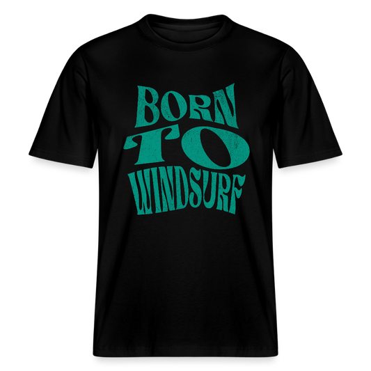 Relaxed Fit Unisex Bio-T-Shirt -born to windsurf- - Schwarz
