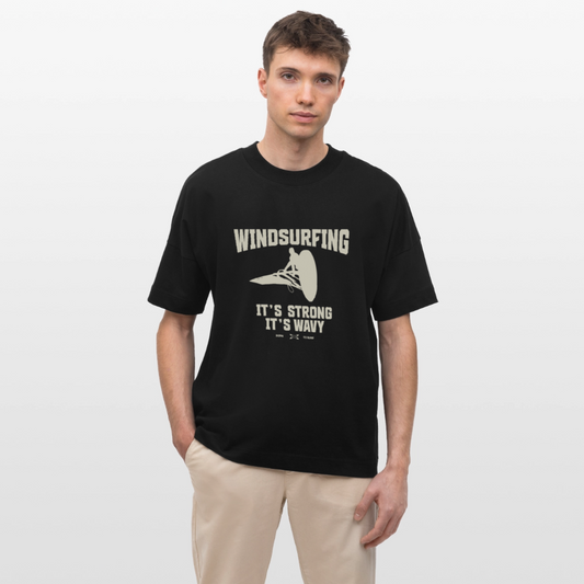 Unisex Oversize Bio-T-Shirt -wavy- - Schwarz