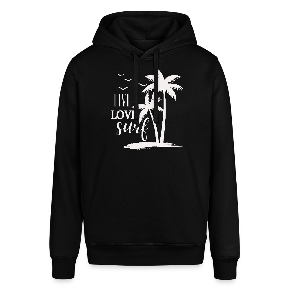 Unisex Bio-Hoodie -live love surf- - Schwarz