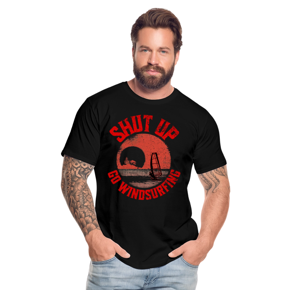Männer Premium Bio T-Shirt -shut up- - Schwarz