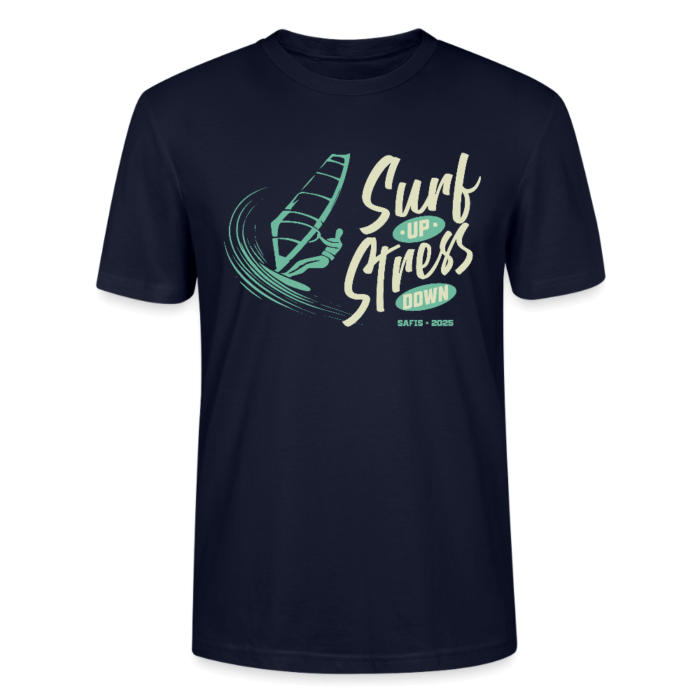 Unisex Bio Windsurf T-Shirt – Schwarz Relaxed Fit surf up Design