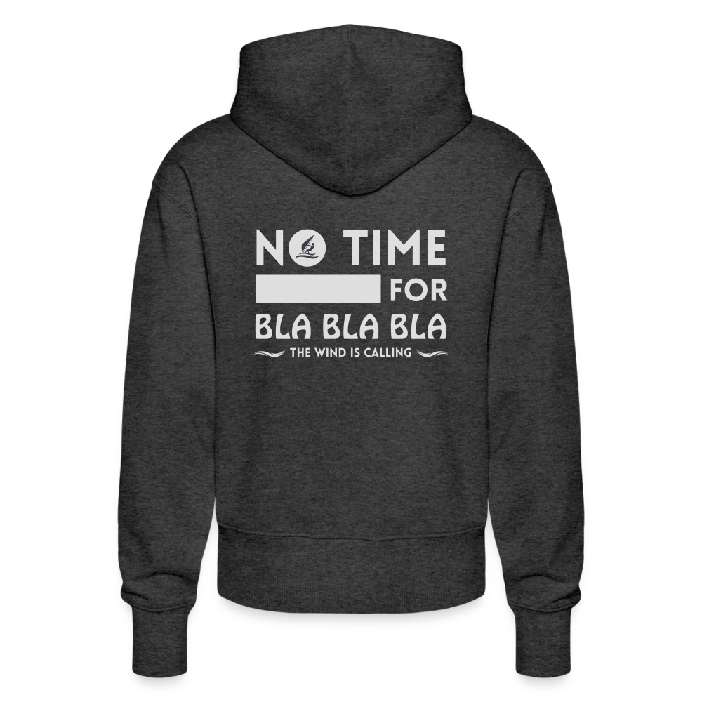 Unisex Relaxed Fit Bio-Hoodie -bla bla bla- - Dunkelgrau meliert