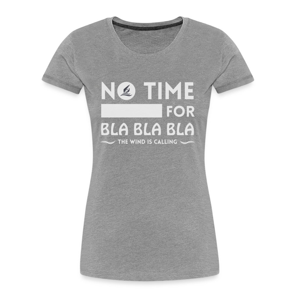 Frauen Premium Bio T-Shirt -bla bla bla- - Grau meliert