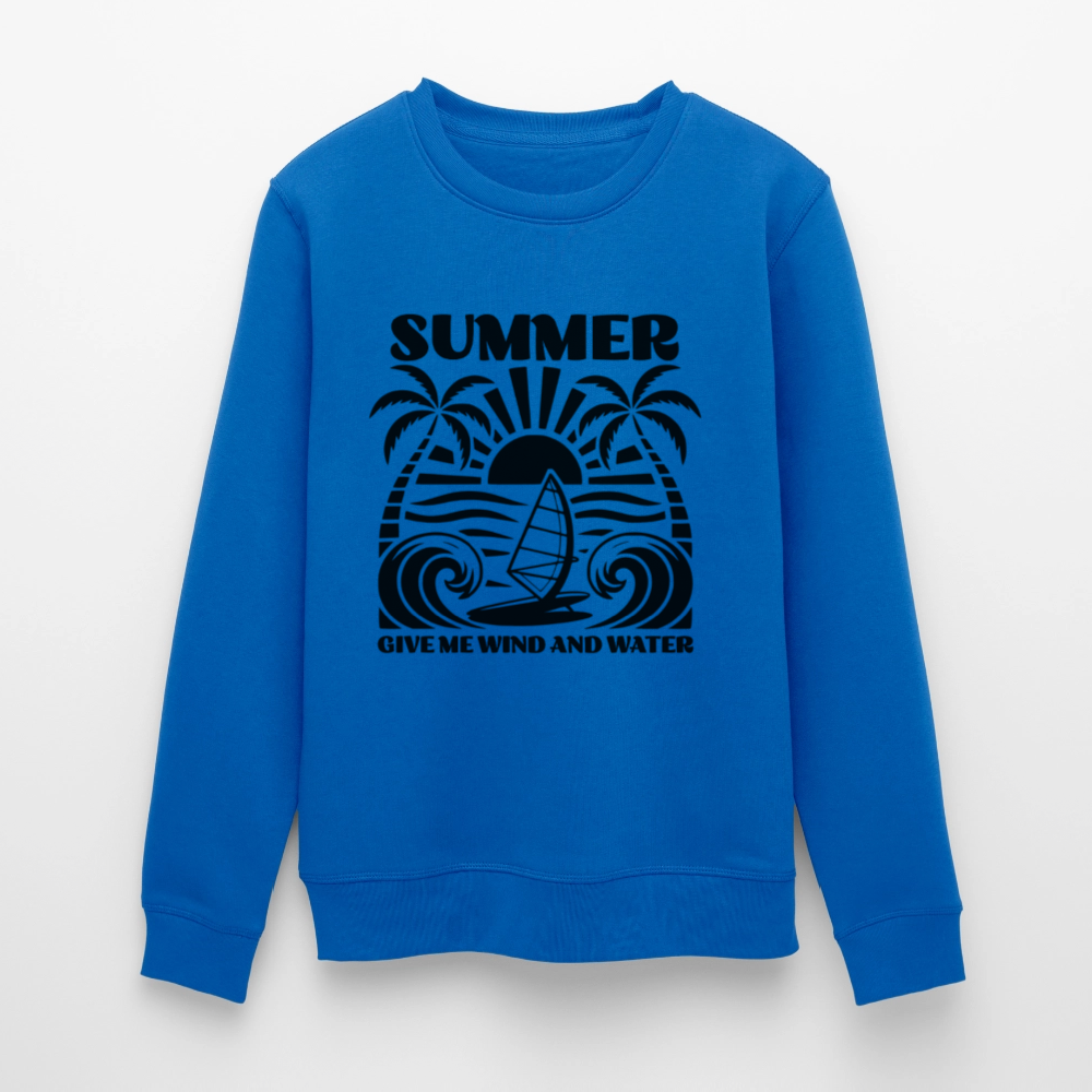 safi s Bio-Sweatshirt ROLLER -give me wind and water- - Königsblau
