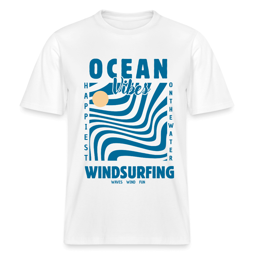 Windsurf T-Shirt 'Happiest', lockerer Schnitt, nachhaltige Baumwolle.