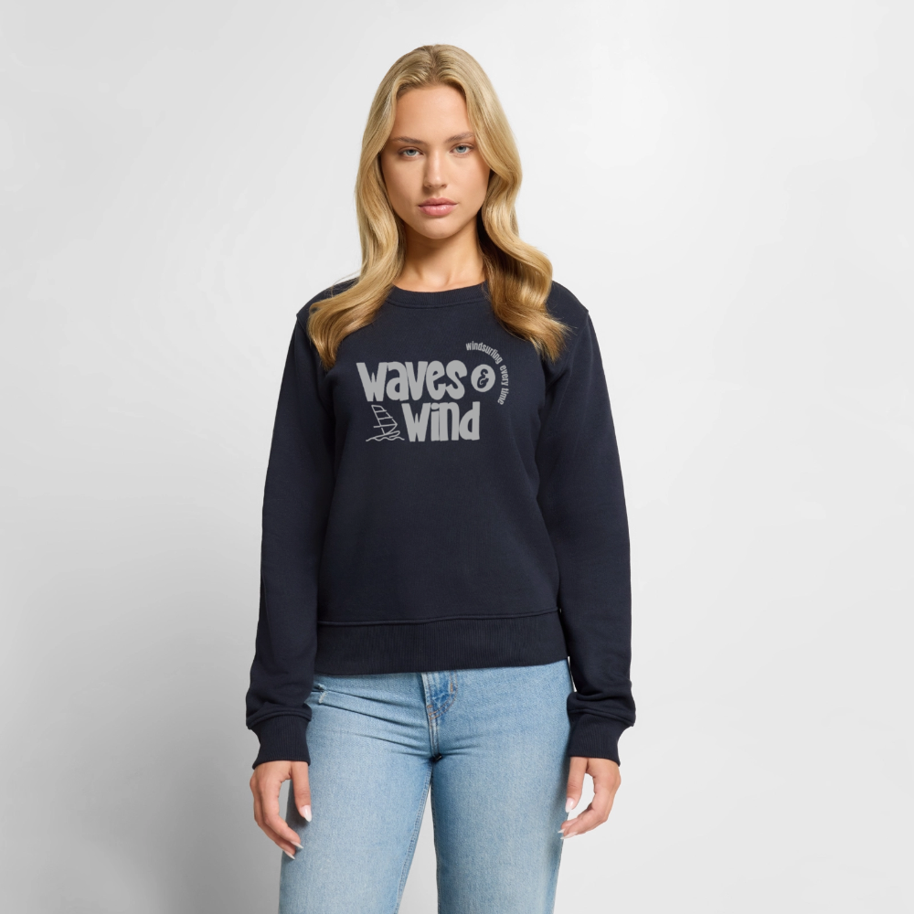 Frauen Premium Pullover -waves & wind- - Navy