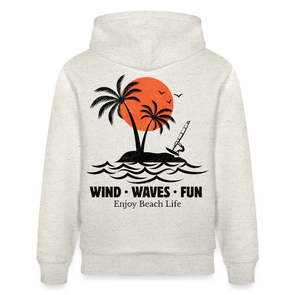 Unisex Bio-Hoodie CRUISER -enjoy life- - Beige meliert