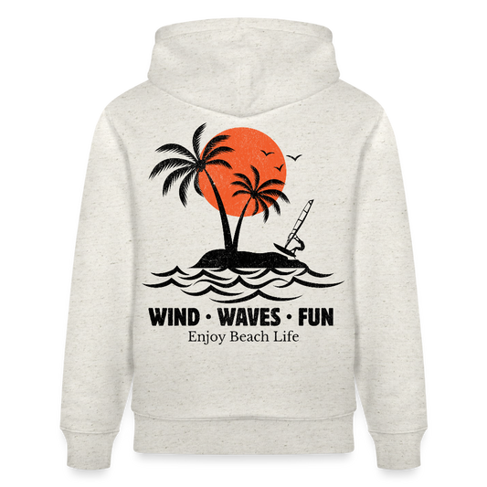 Unisex Bio-Hoodie CRUISER -enjoy life- - Beige meliert