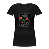 Frauen Premium Bio T-Shirt -surf girl- - Schwarz