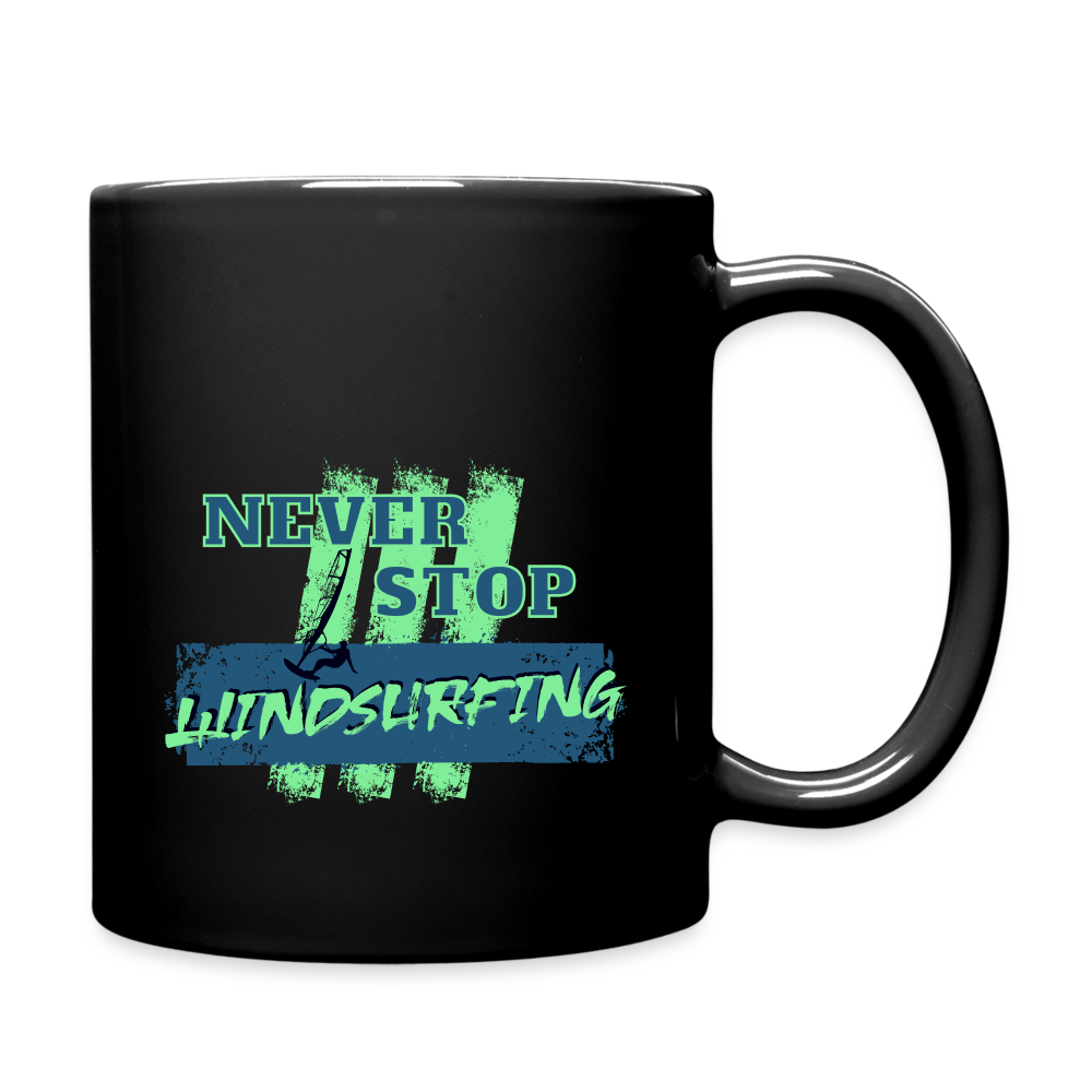 Tasse -never stop windsurfing- - Schwarz