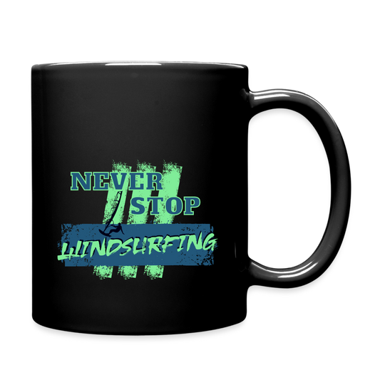 Tasse -never stop windsurfing- - Schwarz
