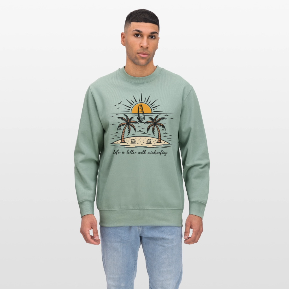 Unisex Bio-Sweatshirt CHANGER -better life- - Helles Graugrün