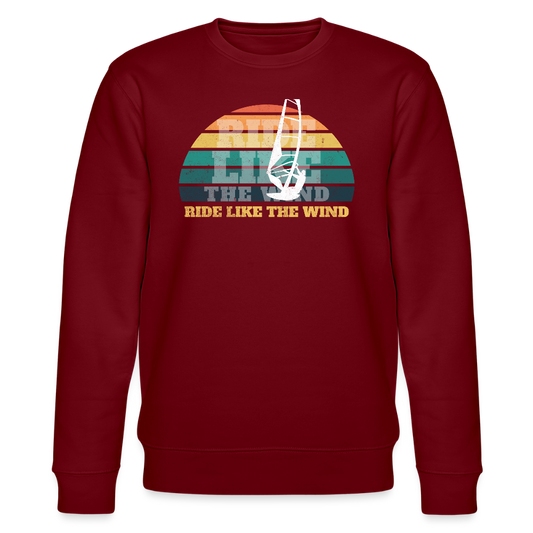 Männer Bio-Sweatshirt -ride like the wind- - Burgunderrot