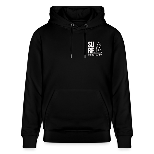 Unisex Bio-Hoodie CRUISER -surf to be happy- - Schwarz
