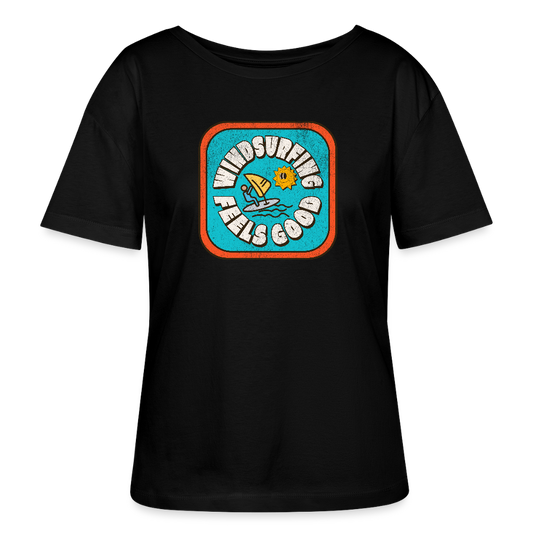 Relaxed Rundhals Frauen Bio-T-Shirt -feels good- - Schwarz