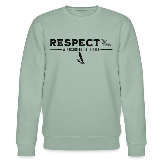 Windsurfen Kleidung - Unisex Bio-Sweatshirt CHANGER -respect- - Helles Graugrün