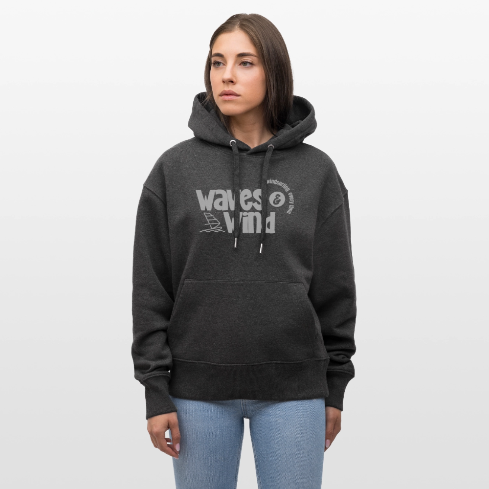 Unisex Relaxed Fit Bio-Hoodie -waves & wind- - Dunkelgrau meliert