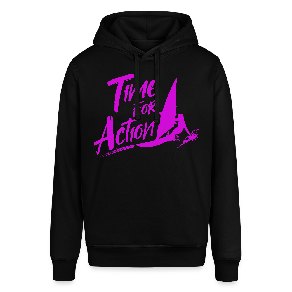 Unisex Bio-Hoodie -time for action- - Schwarz