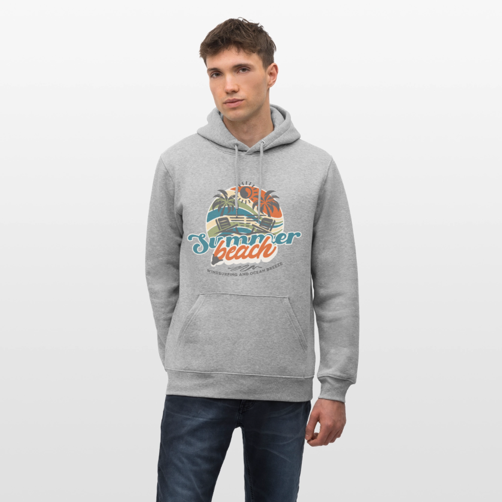 Unisex Bio-Hoodie CRUISER -summer beach- - Grau meliert