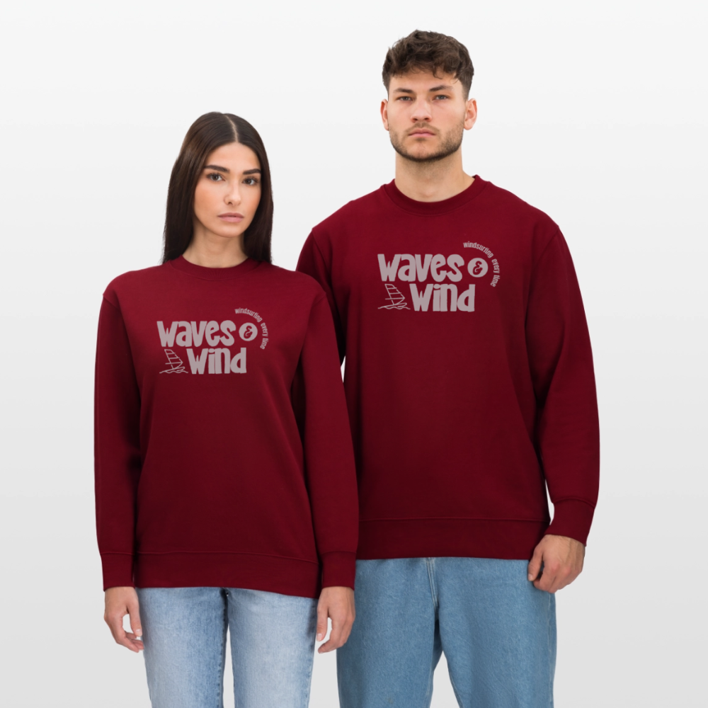 Männer Bio-Sweatshirt -waves & wind- - Burgunderrot