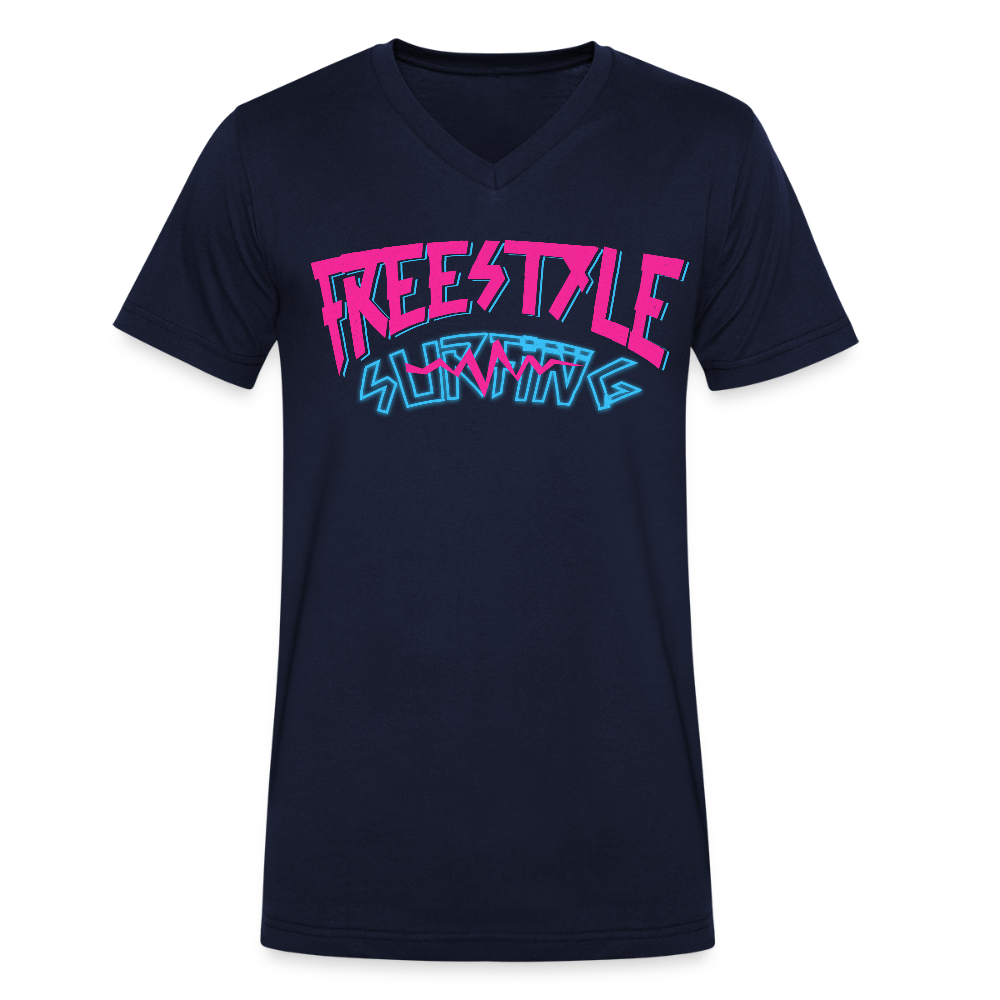 Männer Bio-T-Shirt mit V-Ausschnitt - Navy