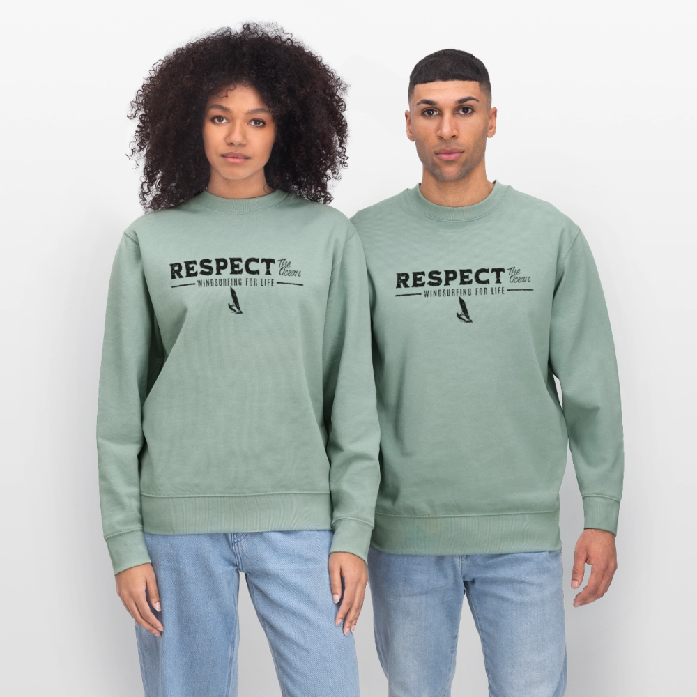 Unisex Bio-Sweatshirt CHANGER -respect- - Helles Graugrün