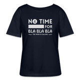 Relaxed Rundhals Frauen Bio-T-Shirt -bla bla bla- - Navy