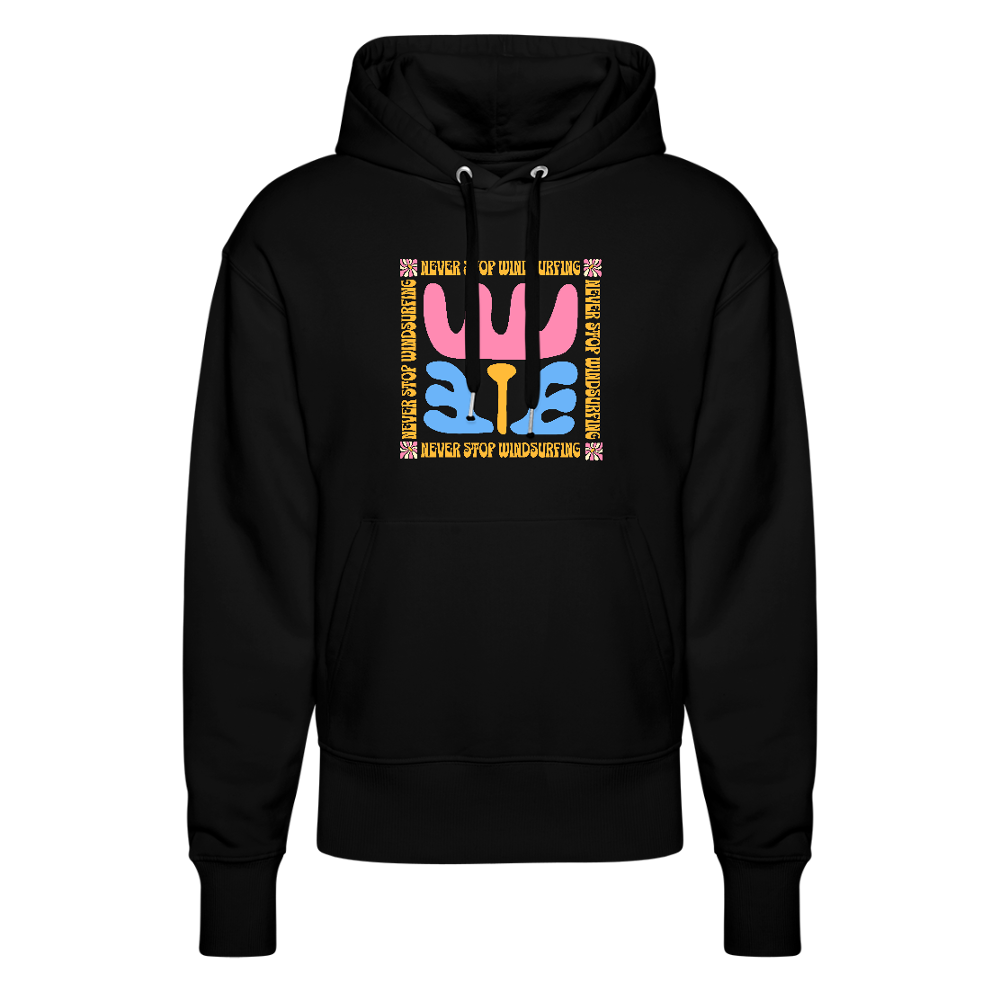 Unisex Relaxed Fit Bio-Hoodie -wavy- - Schwarz