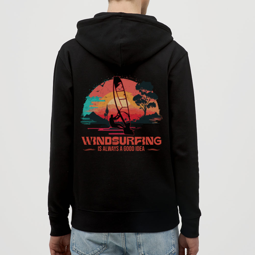 Unisex Bio-Kapuzenjacke -good idea- - Schwarz