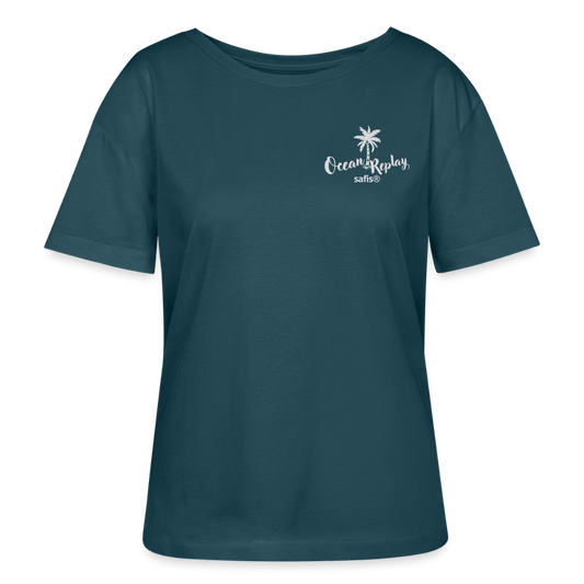 safis® Windsurfer Frauen Bio-T-Shirt -Ocean replay- - Dunkles Petrol