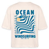 women's windsurfing t-shirts -happiest- - Weißgrau