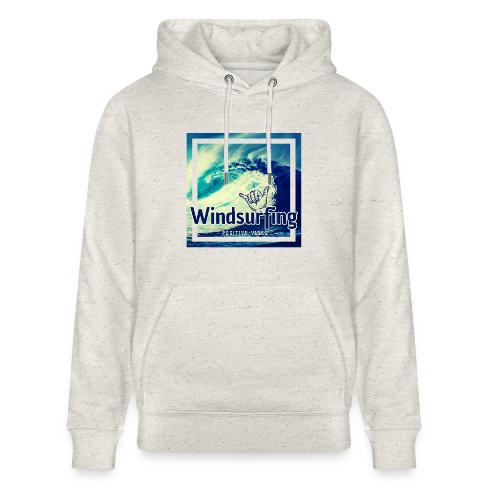 Unisex Bio-Hoodie CRUISER -positive vibes- - Beige meliert