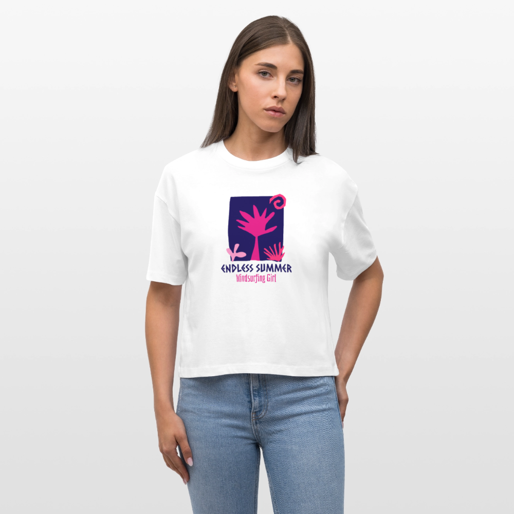 Frauen Boxy Bio-T-Shirt -endless summer- - Weiß