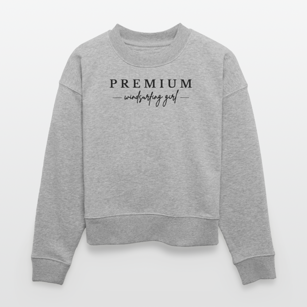 Cropped Frauen Bio-Sweatshirt -premium- - Grau meliert