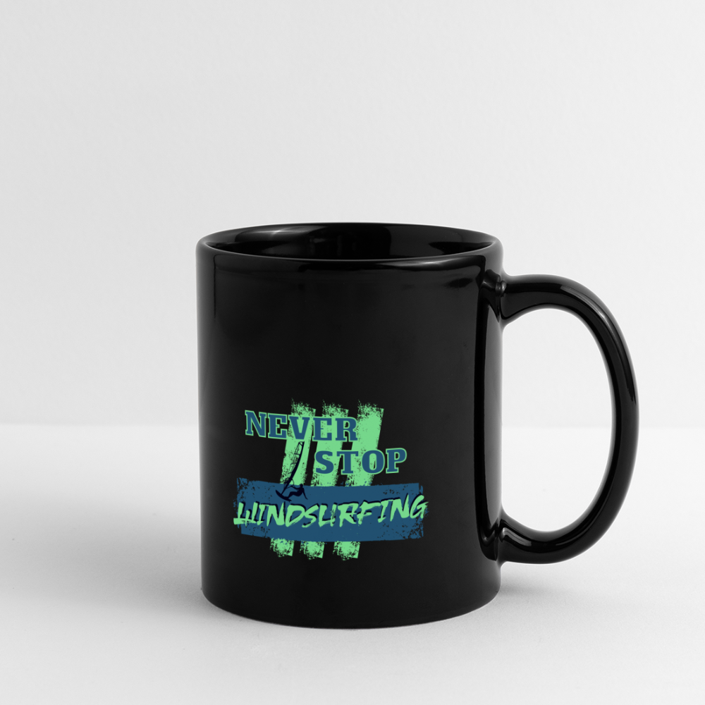 Tasse -never stop windsurfing- - Schwarz