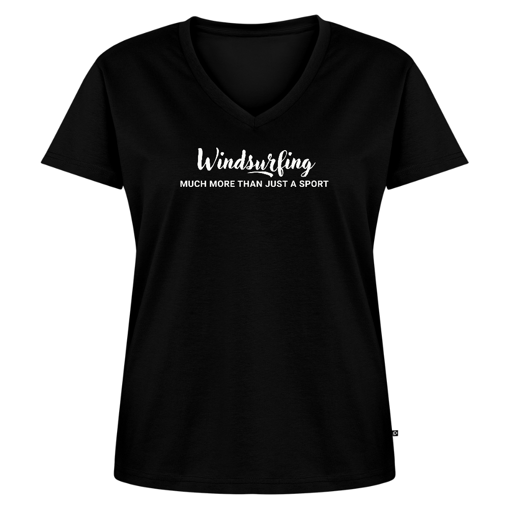 Geschenke Für Windsurfer - T-Shirt mit V-Ausschnitt -much more- - Schwarz