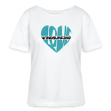 Relaxed Rundhals Frauen Bio-T-Shirt -Herz- - Weiß