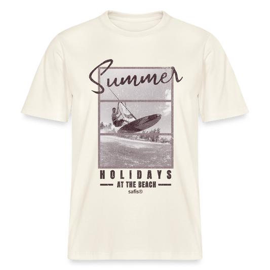 safis Windsurf T-Shirt -holidays- RELAXED FIT Unisex Organic T-Shirt - Naturweiß