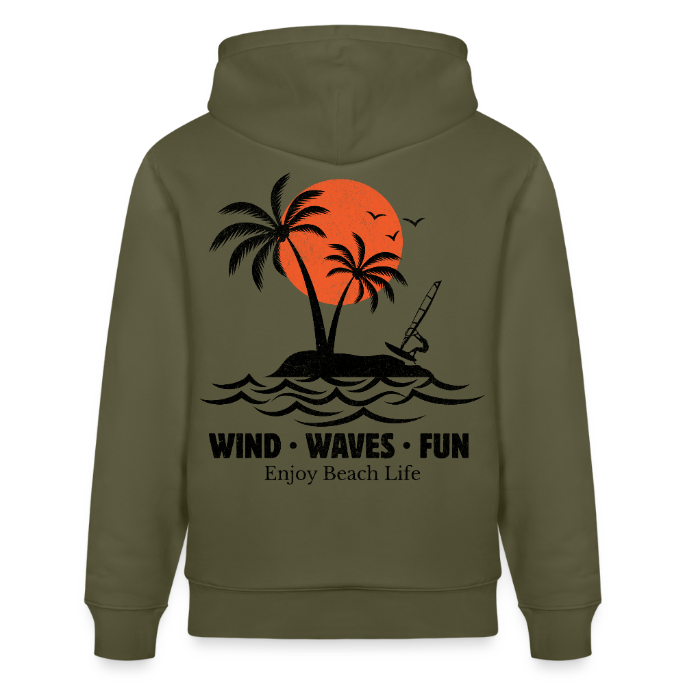 Unisex Bio-Hoodie CRUISER -enjoy life- - Khaki Grün