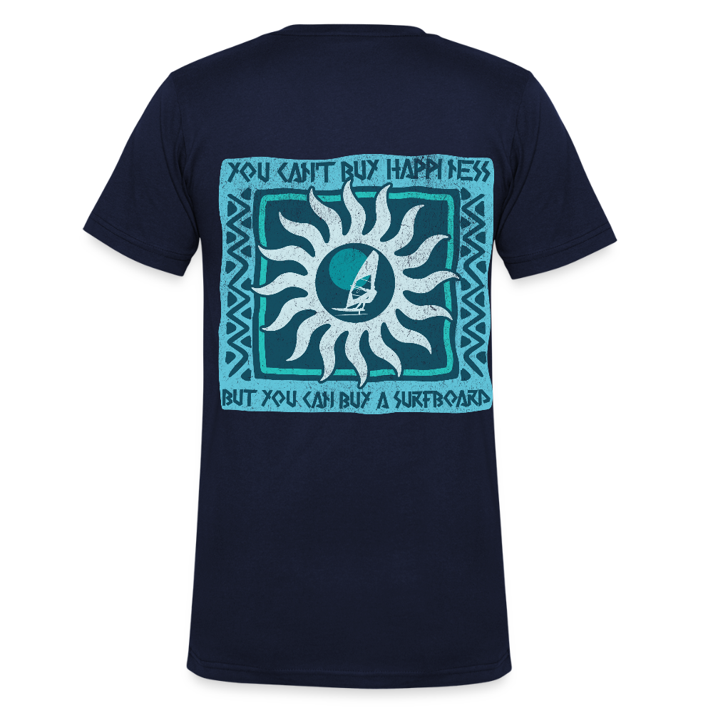 Männer Bio-T-Shirt mit V-Ausschnitt -buy happyness- - Navy