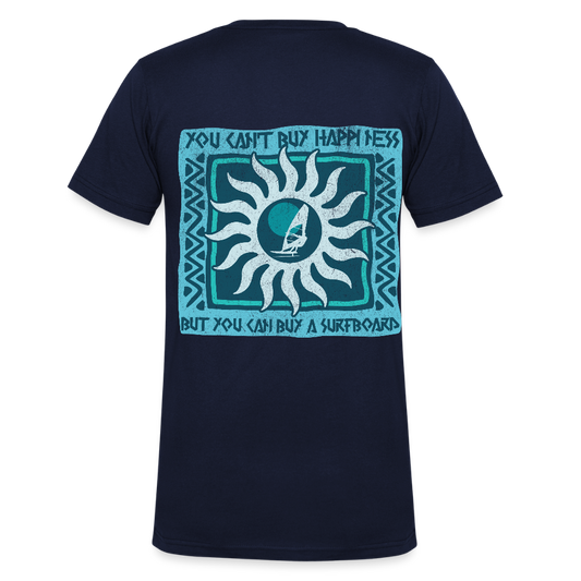Männer Bio-T-Shirt mit V-Ausschnitt -buy happyness- - Navy