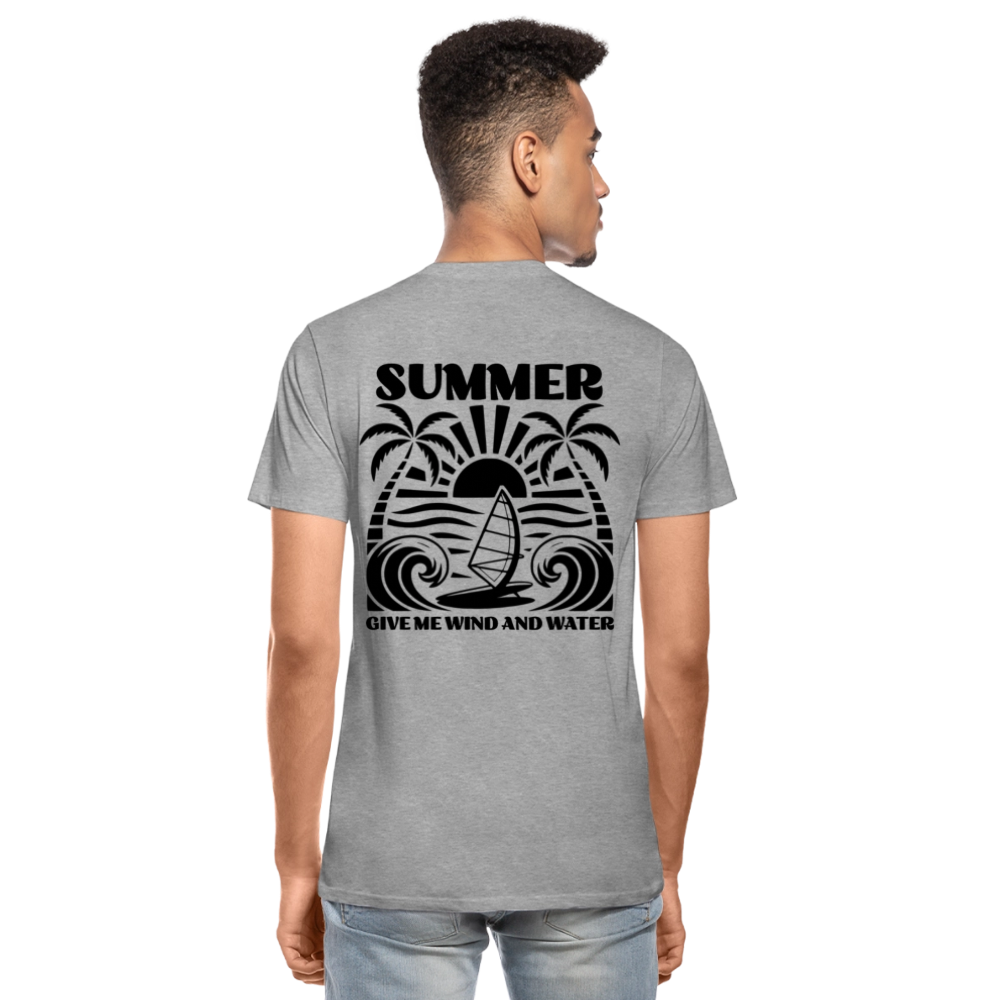 Männer Premium Bio T-Shirt -give me wind and water- - Grau meliert