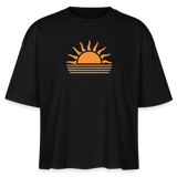 Frauen Boxy Bio-T-Shirt -sunset- - Schwarz